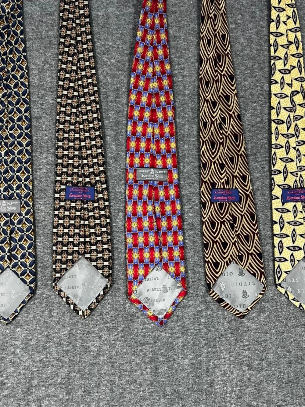 5 Robert Talbott Hand Sewn Neck Ties 100% Silk Lot of 5 London Shop Made in USA